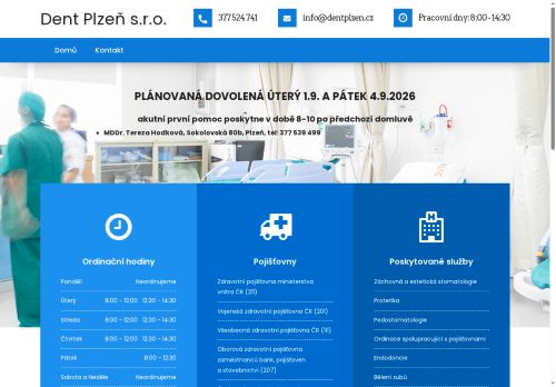Zobrazit webové stránky Zubní ordinace Dent Plzeň s.r.o. - MDDr. Irena Kralevičová
