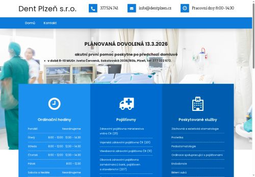 Zobrazit webové stránky Zubní ordinace Dent Plzeň s.r.o. - MDDr. Irena Kralevičová