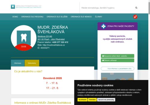 Zobrazit webové stránky Zubní ordinace - MUDr. Zdeňka Švehláková