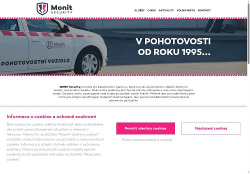 Webové stránky SECURITY MONIT, Ivančice