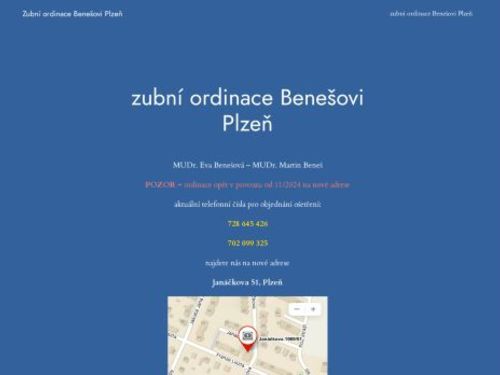 Zubní ordinace Benešovi