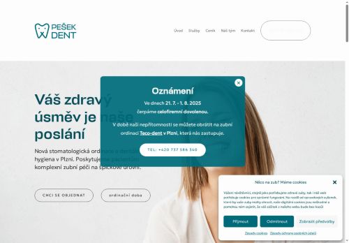 Zobrazit webové stránky Zubní ordinace Pešek dent - MUDr. Marian Pešek, MDDr. Petra Smolková