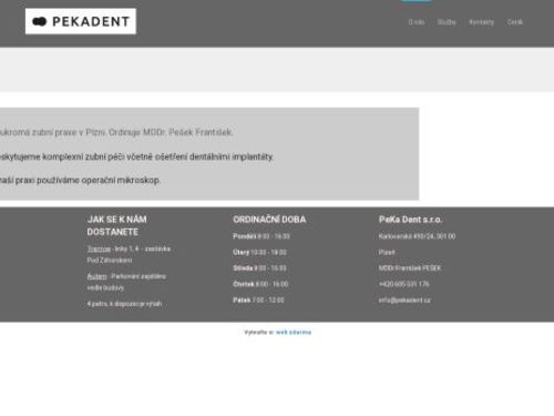 Zubní ordinace PEKADENT - MDDr. Pešek František