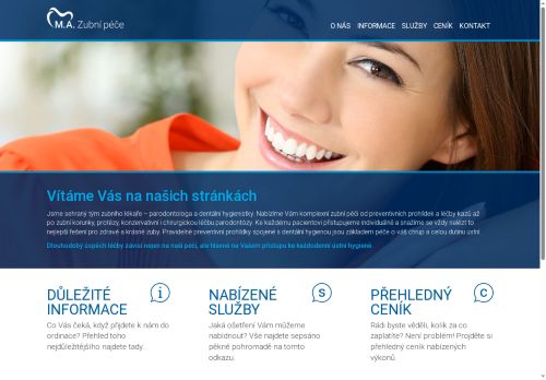 Zobrazit webové stránky Zubní ordinace M.A. Zubní péče - MUDr. Milan Lepší