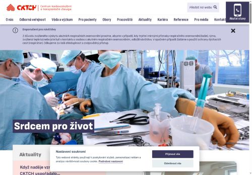 Webové stránky Centrum kardiovaskulární a transplantační chirurgie Brno, Brno