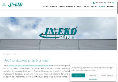 IN - EKO TEAM s.r.o. nabízí práci na pozici Mistr výroby (m/ž) v obci Tišnov