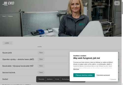 IN - EKO TEAM s.r.o. nabízí práci na pozici Projektový manažer / Projektová manažerka (vhodné i pro absolventy) v obci Tišnov