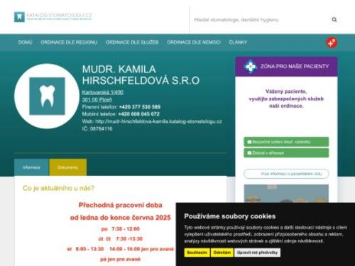 Zubní ordinace - MUDr. Kamila Hirschfeldová