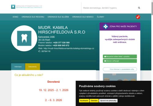 Zobrazit webové stránky Zubní ordinace - MUDr. Kamila Hirschfeldová