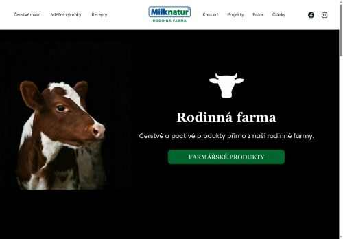 Webové stránky Zemědělská výroba Milknatur, a.s., Líně