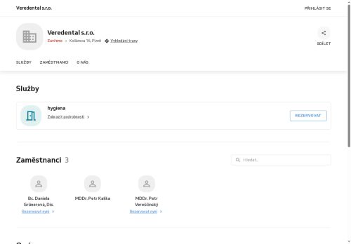 Zobrazit webové stránky Zubní ordinace Veredental - MDDr. Petr Vereščinský