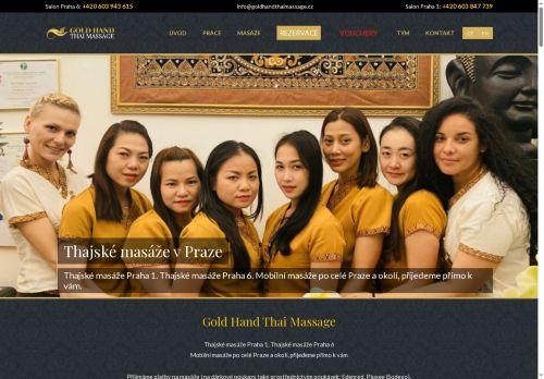 Gold Hand Thai Massage s.r.o. nabízí práci na pozici thajská masérka, thajský masér v obci Praha