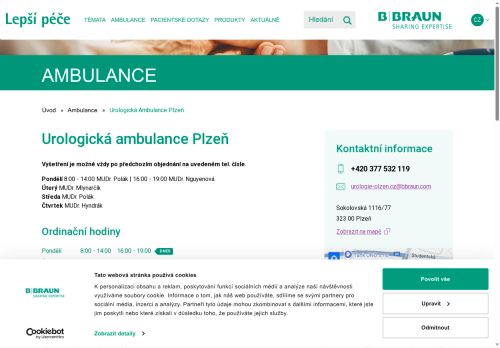 Zobrazit webové stránky Urologická ambulance B. Braun Avitum s.r.o.