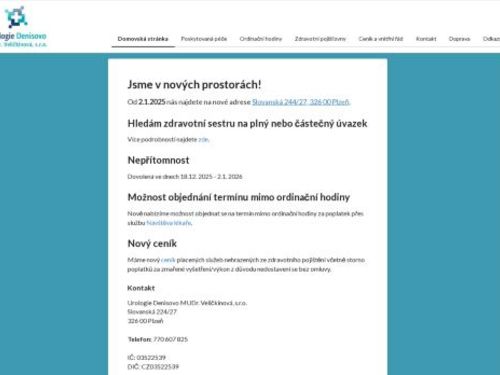 Urologie Denisovo MUDr. Veličkinová, s.r.o. - MUDr. Hana Panochová