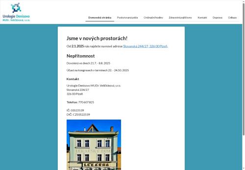 Zobrazit webové stránky Urologie Denisovo MUDr. Veličkinová, s.r.o. - MUDr. Hana Panochová