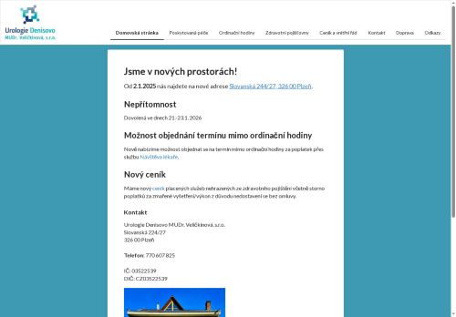 Zobrazit webové stránky Urologie Denisovo MUDr. Veličkinová, s.r.o. - MUDr. Hana Panochová