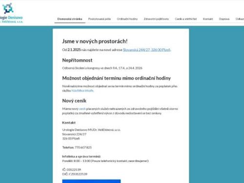 Urologie Denisovo MUDr. Veličkinová, s.r.o. - MUDr. Hana Panochová