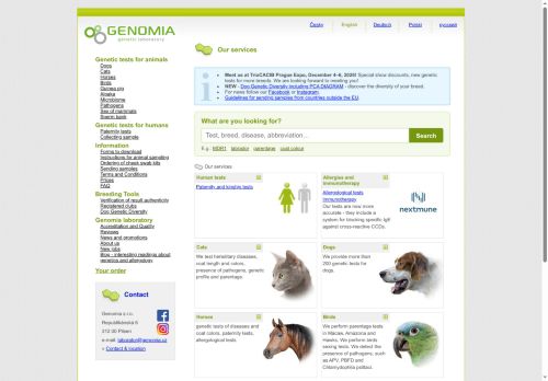 Zobrazit webové stránky Genetická laboratoř Genomia