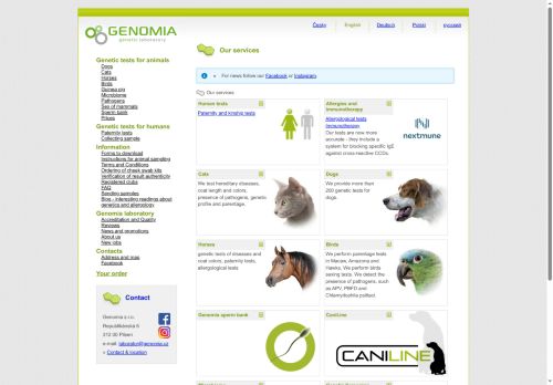 Zobrazit webové stránky Genetická laboratoř Genomia