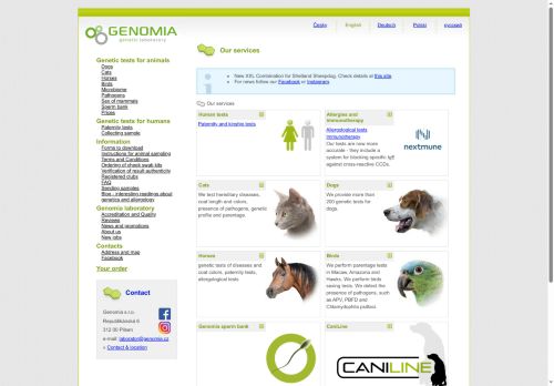 Zobrazit webové stránky Genetická laboratoř Genomia