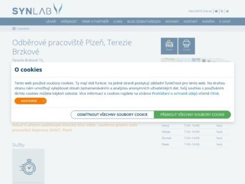 Laboratoř SYNLAB - odběrové pracoviště Terezie Brzkové, Plzeň