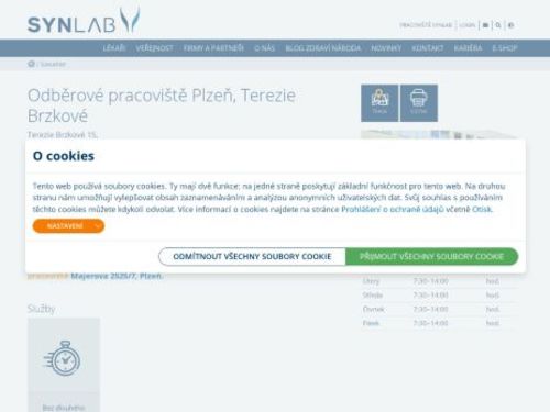 Laboratoř SYNLAB - odběrové pracoviště Terezie Brzkové, Plzeň