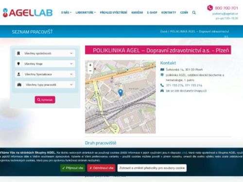 Laboratoř AGELLAB - odběrové místo poliklinika AGEL