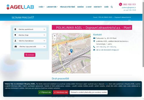 Zobrazit webové stránky Laboratoř AGELLAB - odběrové místo poliklinika AGEL
