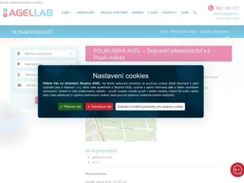 Laboratoř AGELLAB - odběrové místo alej Svobody, Plzeň