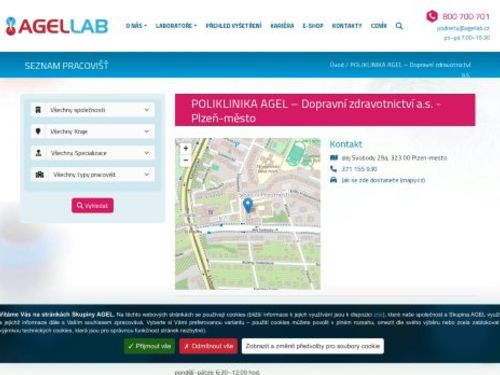 Laboratoř AGELLAB - odběrové místo alej Svobody, Plzeň