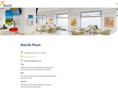 Plazma centrum BioLife Plzeň