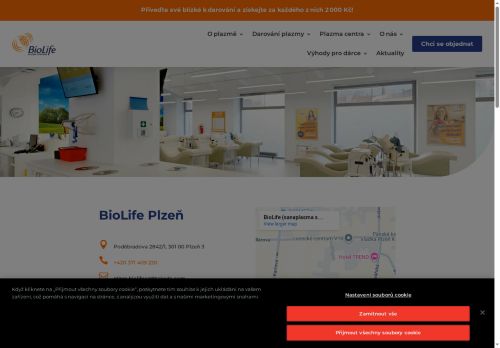 Zobrazit webové stránky Plazma centrum BioLife Plzeň