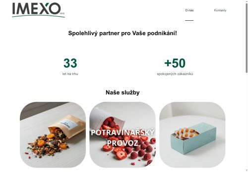Webové stránky IMEXO, s.r.o., Znojmo
