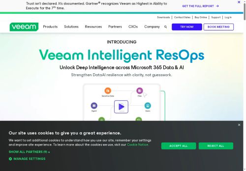 Webové stránky Veeam Software (Czech Republic) s.r.o., Praha