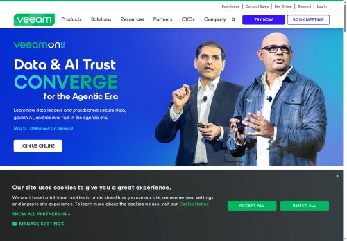 Webové stránky Veeam Software (Czech Republic) s.r.o., Praha