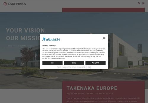 TAKENAKA EUROPE GmbH - organizační složka nabízí práci na pozici Řídící pracovníci ve stavebnictví a zeměměřictví v obci Praha