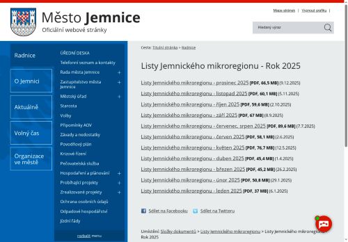 Zobrazit webové stránky Jemnické listy