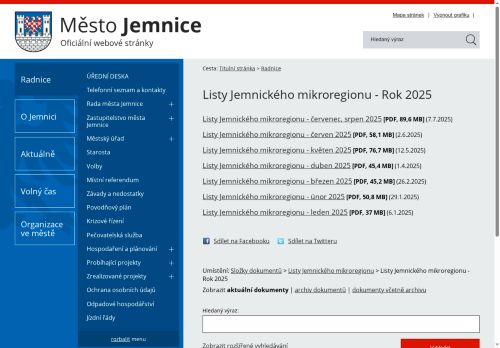 Zobrazit webové stránky Jemnické listy