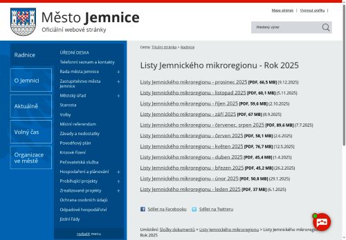 Zobrazit webové stránky Jemnické listy