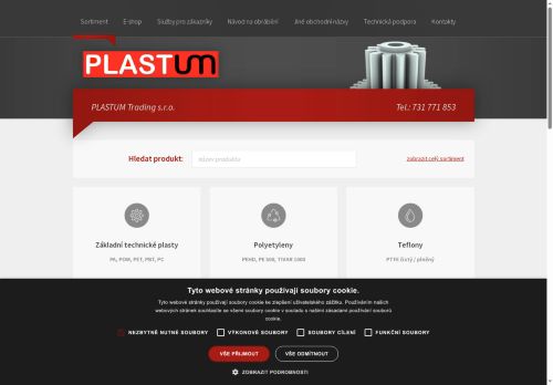 Webové stránky PLASTUM Trading s.r.o., Vyškov