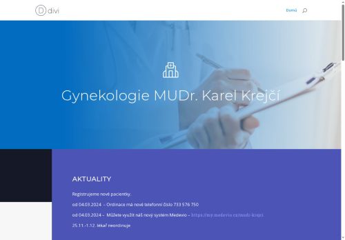 Zobrazit webové stránky Gynekologická ambulance - MUDr. Karel Krejčí