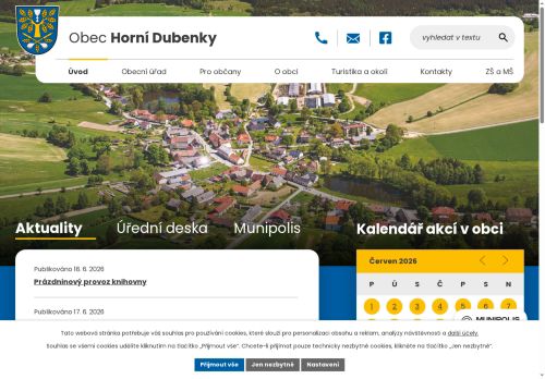 Webové stránky Obec Horní Dubenky, Horní Dubenky