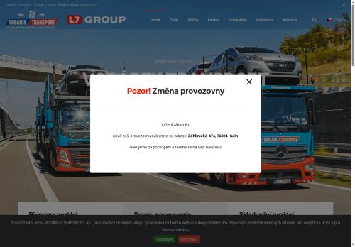 VODÁREK TRANSPORT a.s. nabízí práci na pozici Řidiči tahačů - ČR+EU v obci Hulín
