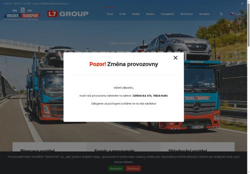 VODÁREK TRANSPORT a.s. nabízí práci na pozici Řidiči tahačů - ČR+EU v obci Hulín