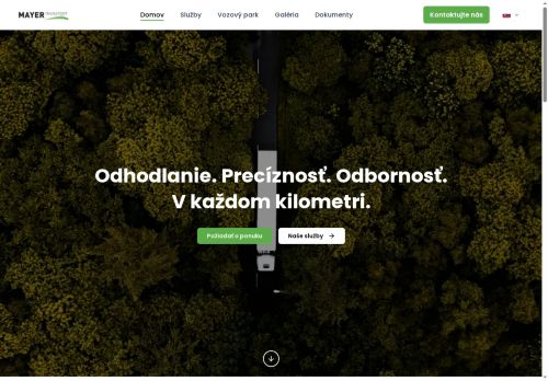 Webové stránky MAYER TRANSPORT CZ spol. s r.o., Praha