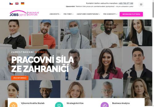 Jobscentr Personální Agentura s.r.o. nabízí práci na pozici Skladníci, obsluha manipulačních vozíků (m/ž) v obci Chrášťany