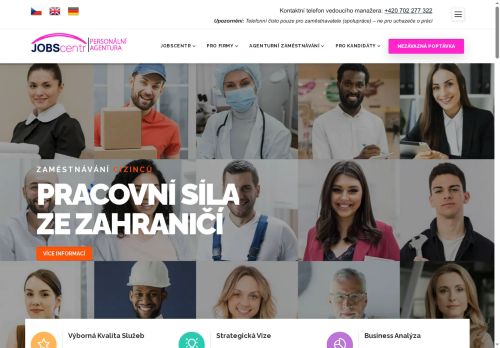 Jobscentr Personální Agentura s.r.o. nabízí práci na pozici Skladníci, obsluha manipulačních vozíků (m/ž) v obci Chrášťany