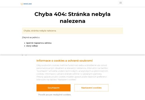 Webové stránky OKNOLAND S.R.O., Třebíč