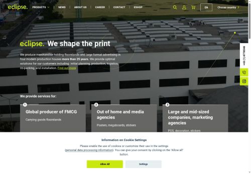 Eclipse Print a.s. nabízí práci na pozici Obsluha strojů na výrobu a zpracování výrobků z papíru v obci Praha