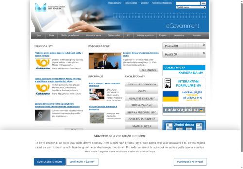 Webové stránky Ministerstvo vnitra, Praha